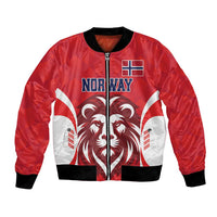 Custom Norway Football Bomber Jacket Red Lion Football 2024 - Wonder Print Shop