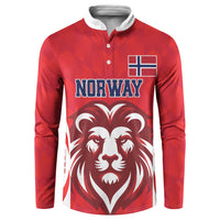 Custom Norway Football Button Sweatshirt Red Lion Football 2024 - Wonder Print Shop