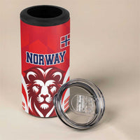Custom Norway Football 4 in 1 Can Cooler Tumbler Red Lion Football 2024 - Wonder Print Shop