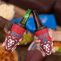 Custom Norway Football 4 in 1 Can Cooler Tumbler Red Lion Football 2024 - Wonder Print Shop