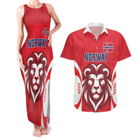 Custom Norway Football Couples Matching Tank Maxi Dress and Hawaiian Shirt Red Lion Football 2024 - Wonder Print Shop