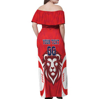 Custom Norway Football Family Matching Off Shoulder Maxi Dress and Hawaiian Shirt Red Lion Football 2024 - Wonder Print Shop