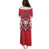 Custom Norway Football Family Matching Puletasi and Hawaiian Shirt Red Lion Football 2024 - Wonder Print Shop