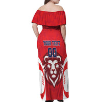 Custom Norway Football Off Shoulder Maxi Dress Red Lion Football 2024 - Wonder Print Shop