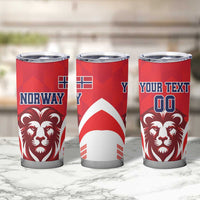 Custom Norway Football Tumbler Cup Red Lion Football 2024 - Wonder Print Shop