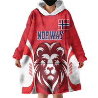 Custom Norway Football Wearable Blanket Hoodie Red Lion Football 2024 - Wonder Print Shop
