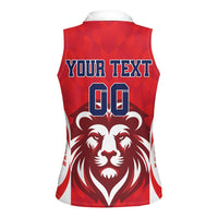 Custom Norway Football Women Sleeveless Polo Shirt Red Lion Football 2024 - Wonder Print Shop