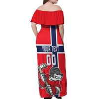 Custom Norway Hockey Off Shoulder Maxi Dress The Polar Bears Hockey - Wonder Print Shop