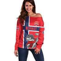 Custom Norway Hockey Off Shoulder Sweater The Polar Bears Hockey - Wonder Print Shop