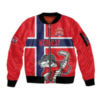 Custom Norway Hockey Sleeve Zip Bomber Jacket The Polar Bears Hockey - Wonder Print Shop