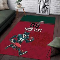 Custom Portugal Rugby Area Rug Go Os Lobos Wolves Mascot