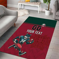 Custom Portugal Rugby Area Rug Go Os Lobos Wolves Mascot