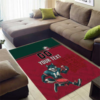 Custom Portugal Rugby Area Rug Go Os Lobos Wolves Mascot