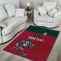 Custom Portugal Rugby Area Rug Go Os Lobos Wolves Mascot