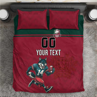 Custom Portugal Rugby Bedding Set Go Os Lobos Wolves Mascot