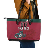 Custom Portugal Rugby Leather Tote Bag Go Os Lobos Wolves Mascot