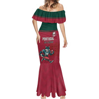 Custom Portugal Rugby Mermaid Dress Go Os Lobos Wolves Mascot