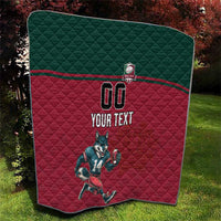 Custom Portugal Rugby Quilt Go Os Lobos Wolves Mascot