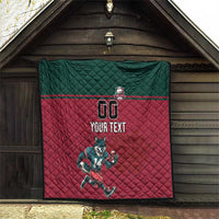 Custom Portugal Rugby Quilt Go Os Lobos Wolves Mascot