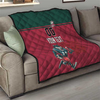Custom Portugal Rugby Quilt Go Os Lobos Wolves Mascot