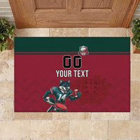 Custom Portugal Rugby Rubber Doormat Go Os Lobos Wolves Mascot