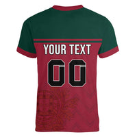 Custom Portugal Rugby Women V-Neck T-Shirt Go Os Lobos Wolves Mascot - Wonder Print Shop