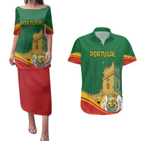 Personalized Portugal Belem Tower Couples Matching Puletasi and Hawaiian Shirt Mui Nobre e Sempre Leal