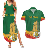 Personalized Portugal Belem Tower Couples Matching Summer Maxi Dress and Hawaiian Shirt Mui Nobre e Sempre Leal
