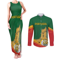 Personalized Portugal Belem Tower Couples Matching Tank Maxi Dress and Long Sleeve Button Shirt Mui Nobre e Sempre Leal