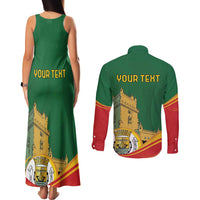 Personalized Portugal Belem Tower Couples Matching Tank Maxi Dress and Long Sleeve Button Shirt Mui Nobre e Sempre Leal