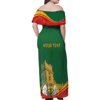 Personalized Portugal Belem Tower Family Matching Off Shoulder Maxi Dress and Hawaiian Shirt Mui Nobre e Sempre Leal