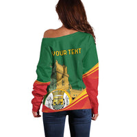 Personalized Portugal Belem Tower Off Shoulder Sweater Mui Nobre e Sempre Leal