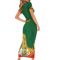 Personalized Portugal Belem Tower Short Sleeve Bodycon Dress Mui Nobre e Sempre Leal