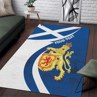 Personalized Scotland Area Rug Lion Rampant Flag Style