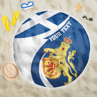 Personalized Scotland Beach Blanket Lion Rampant Flag Style