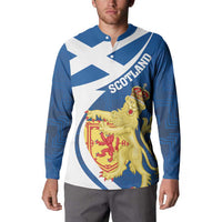 Personalized Scotland Button Sweatshirt Lion Rampant Flag Style