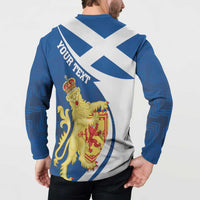 Personalized Scotland Button Sweatshirt Lion Rampant Flag Style