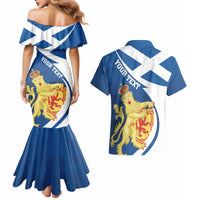 Personalized Scotland Couples Matching Mermaid Dress and Hawaiian Shirt Lion Rampant Flag Style