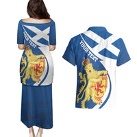 Personalized Scotland Couples Matching Puletasi and Hawaiian Shirt Lion Rampant Flag Style