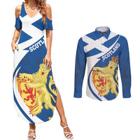 Personalized Scotland Couples Matching Summer Maxi Dress and Long Sleeve Button Shirt Lion Rampant Flag Style