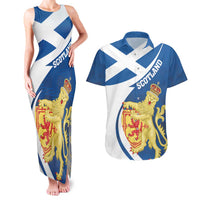 Personalized Scotland Couples Matching Tank Maxi Dress and Hawaiian Shirt Lion Rampant Flag Style