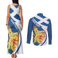 Personalized Scotland Couples Matching Tank Maxi Dress and Long Sleeve Button Shirt Lion Rampant Flag Style