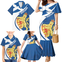 Personalized Scotland Family Matching Mermaid Dress and Hawaiian Shirt Lion Rampant Flag Style