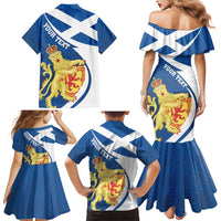 Personalized Scotland Family Matching Mermaid Dress and Hawaiian Shirt Lion Rampant Flag Style