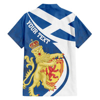 Personalized Scotland Family Matching Off Shoulder Maxi Dress and Hawaiian Shirt Lion Rampant Flag Style
