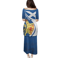 Personalized Scotland Family Matching Puletasi and Hawaiian Shirt Lion Rampant Flag Style
