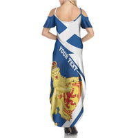 Personalized Scotland Family Matching Summer Maxi Dress and Hawaiian Shirt Lion Rampant Flag Style