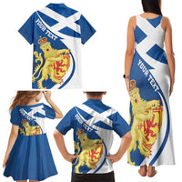 Personalized Scotland Family Matching Tank Maxi Dress and Hawaiian Shirt Lion Rampant Flag Style
