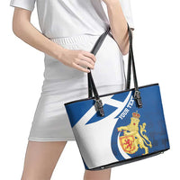 Personalized Scotland Leather Tote Bag Lion Rampant Flag Style