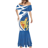 Personalized Scotland Mermaid Dress Lion Rampant Flag Style